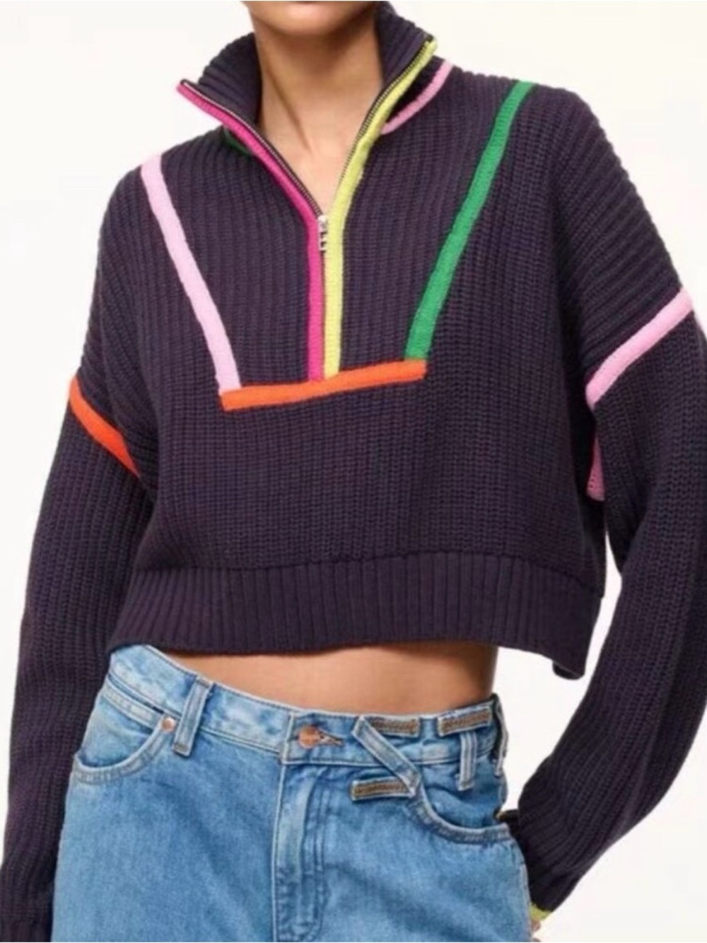 Staud Cropped Hampton Sweater